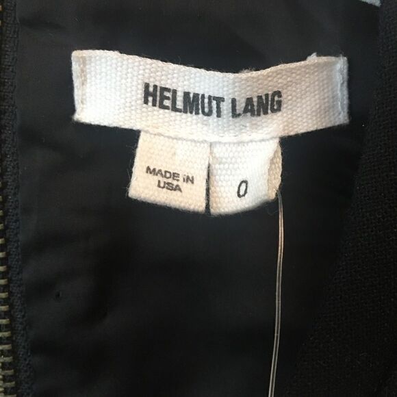 Helmut Lang Sleeveless Wool Leather Trim Flex Suit Black White Size 0 - Picture 5 of 13